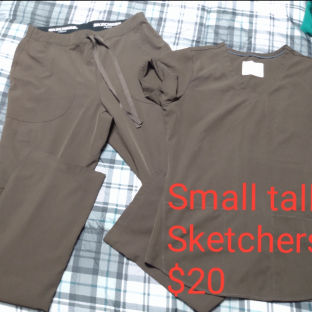 Small tall Brown Sketchers scrubs